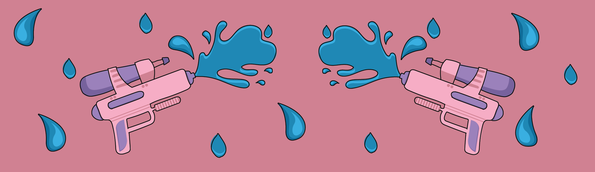 Squirting 101 Illustration of Squirt Guns