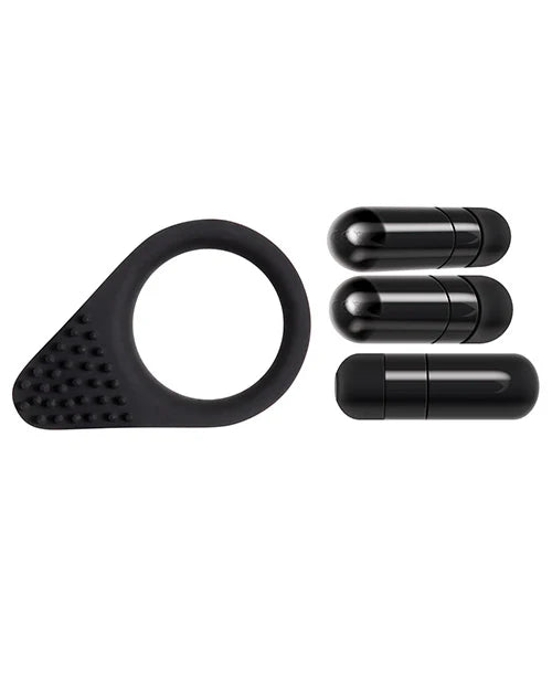 Black Knight Vibrating Cock Ring in Black