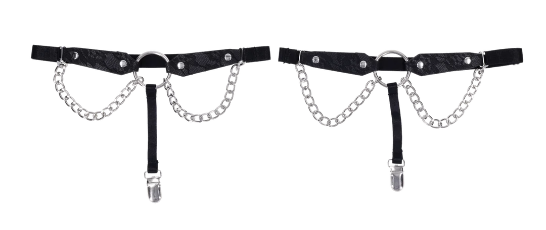S&M Chain Lace Garters