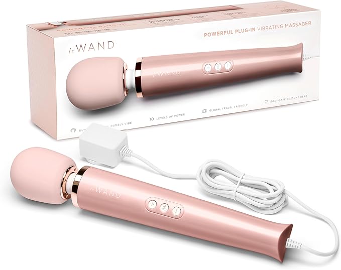 Le Wand Plug-In Vibrating Massager in Rose Gold