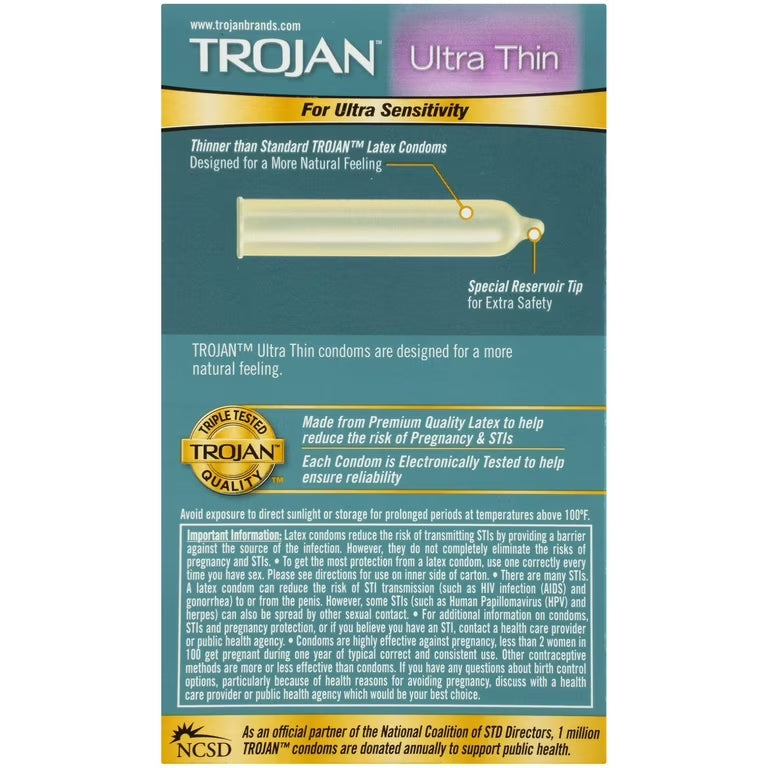 Trojan Ultra Thin Lubricated Condoms 12-Pack