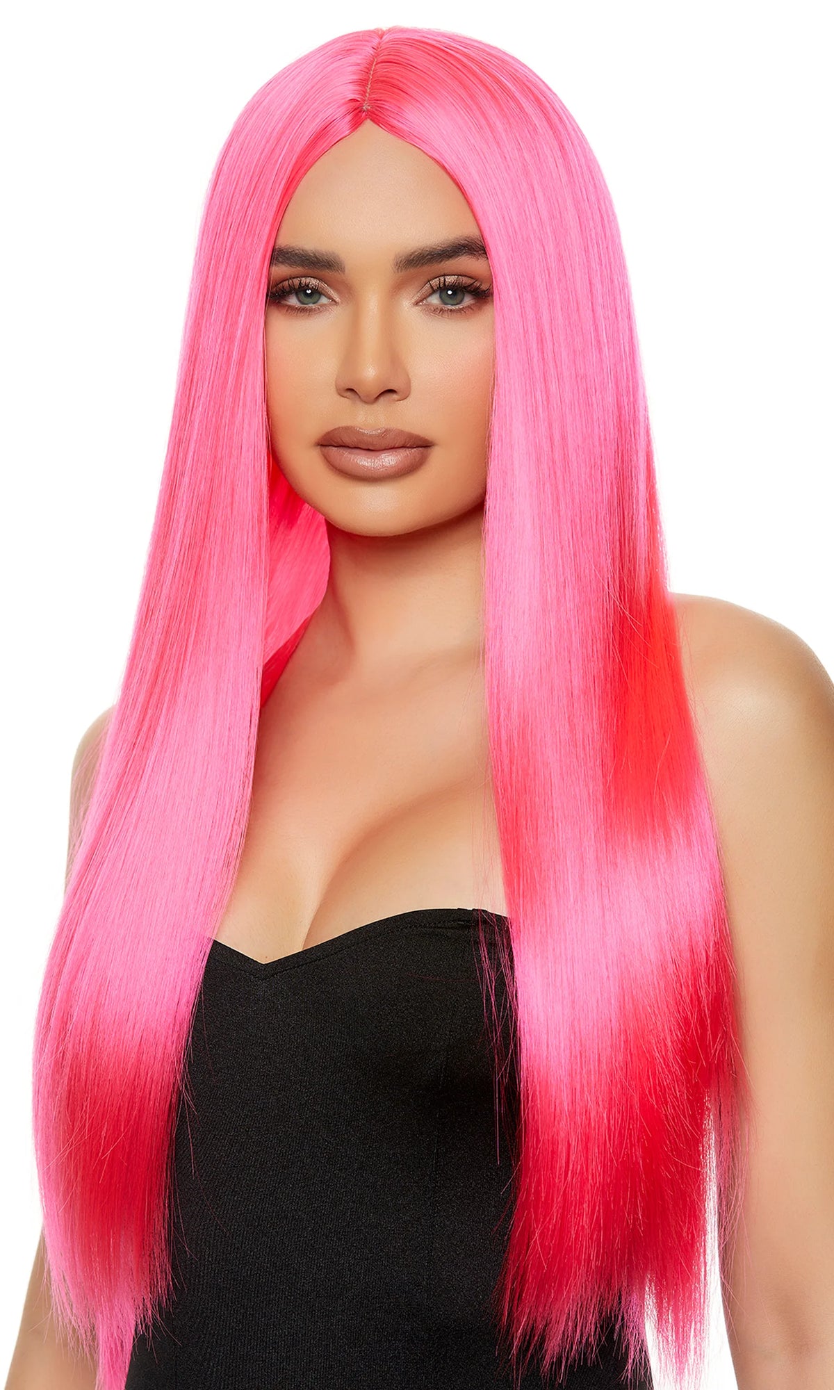 Long Straight Pink Wig