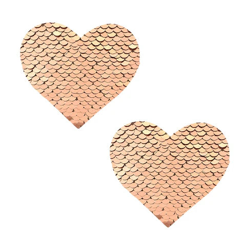 Champagne Sequin Heart Pasties