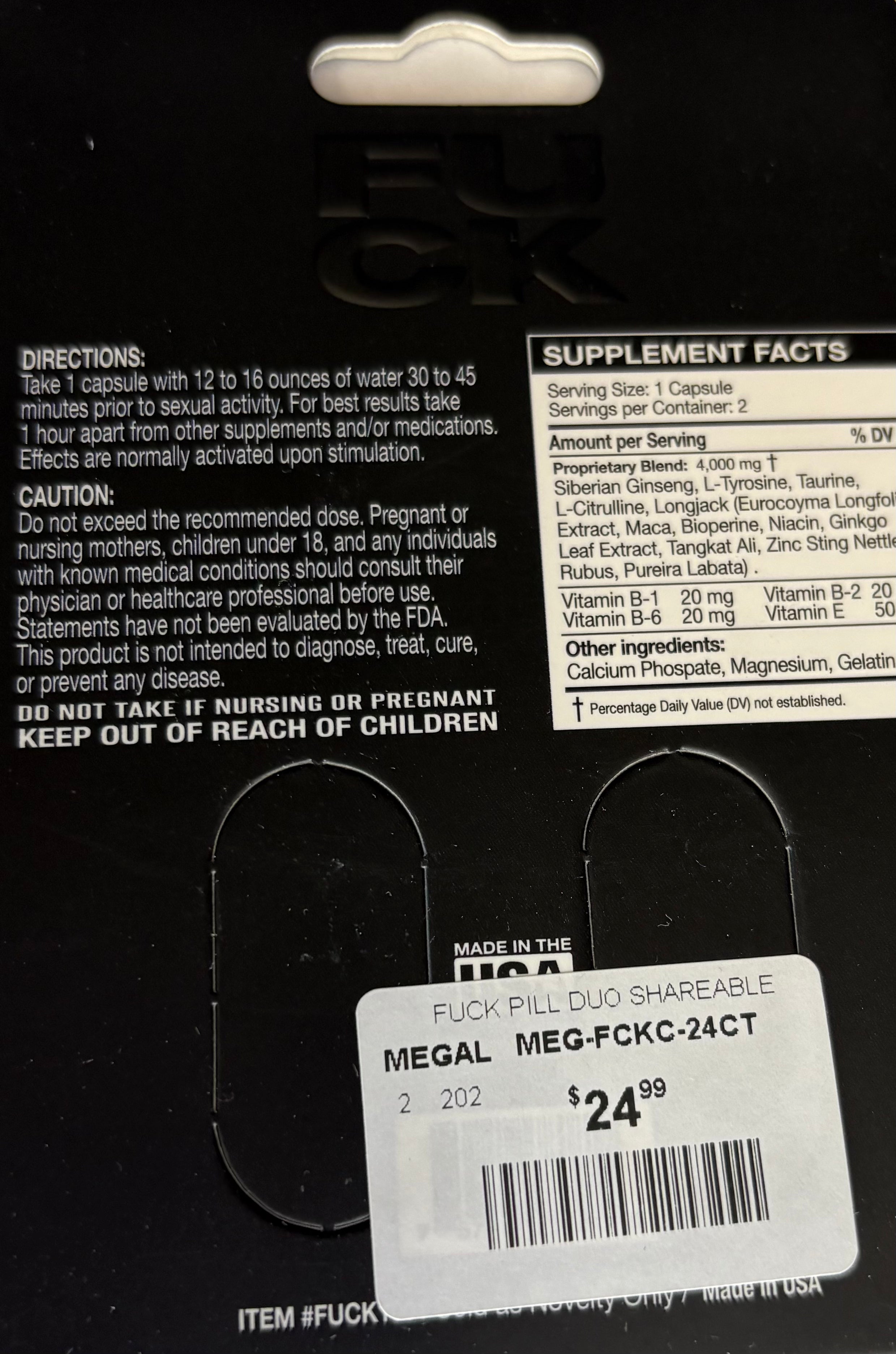 FUCK 2ct Shareable Enhancement Pills