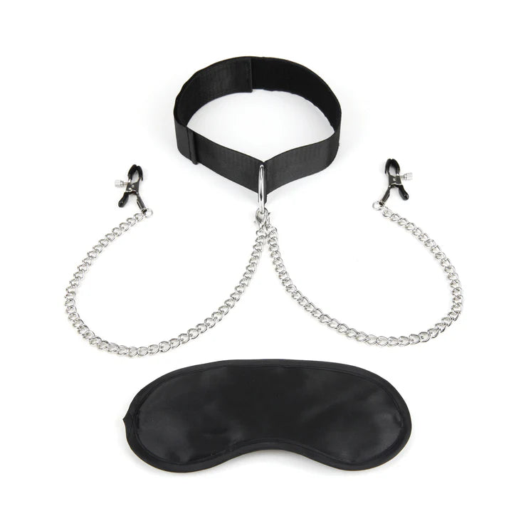 Lux Fetish Collar & Nipple Clips