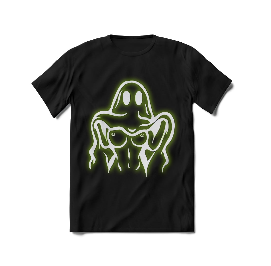 Ghost Boobs Glow-In-The-Dark Graphic Tee