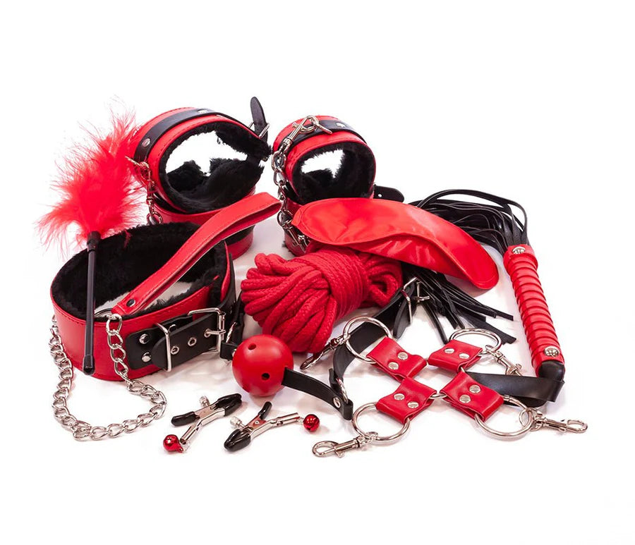Intrigue Intermediate Bondage Kit Black/Red