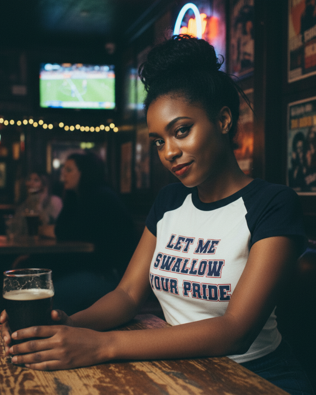 Let Me Swallow Your Pride Cropped Graphic Tee