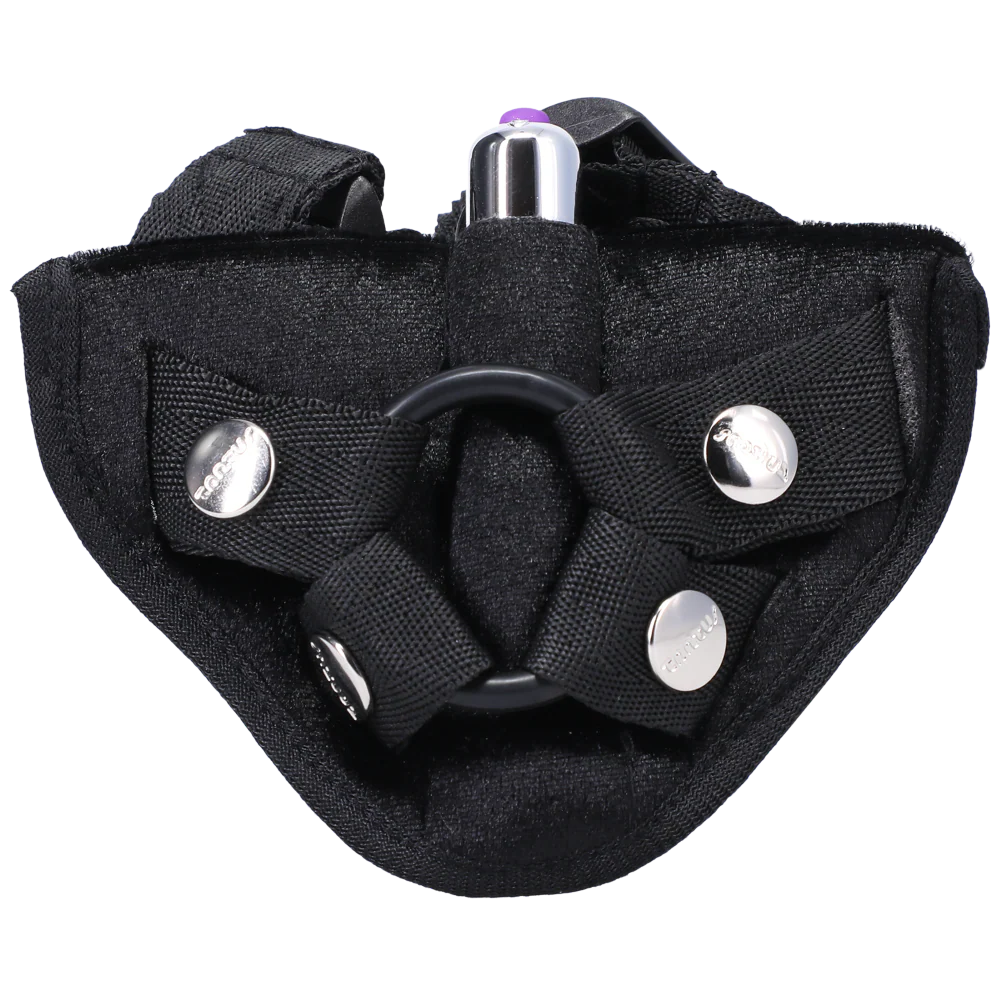 Vibrating Velvet Harness in Black