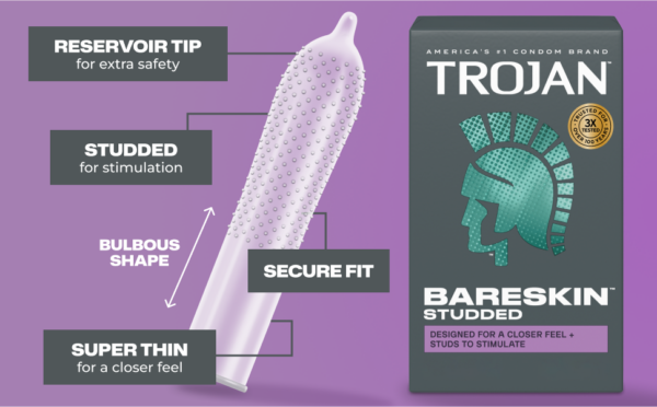Trojan Studded Bareskin 10 Count