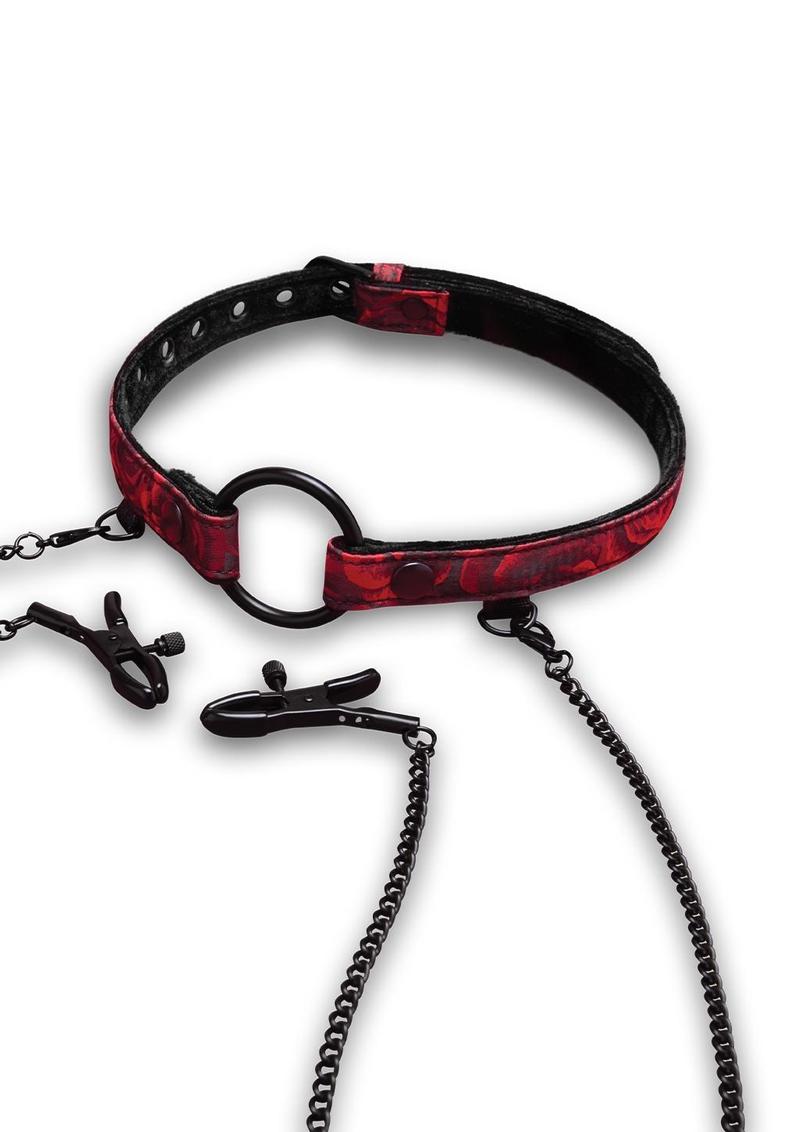 Rosegasm Open Mouth Gag with Nipple Clips