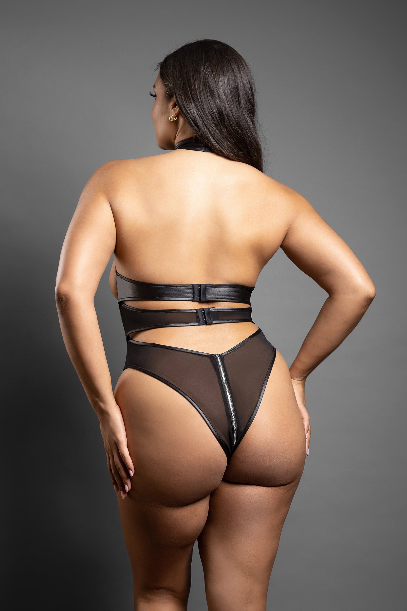 Cupless Zipper Teddy & One Pair of Pasties