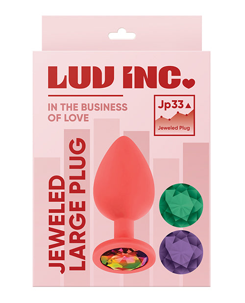Luv Inc Jeweled Plug Large in Coral