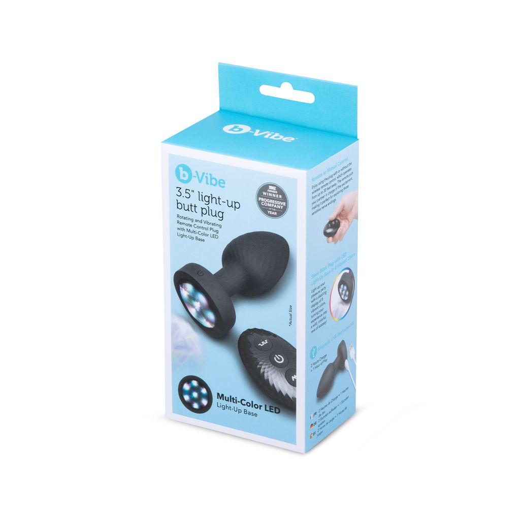 bVibe 3.5" Light Up Butt Plug with Remote