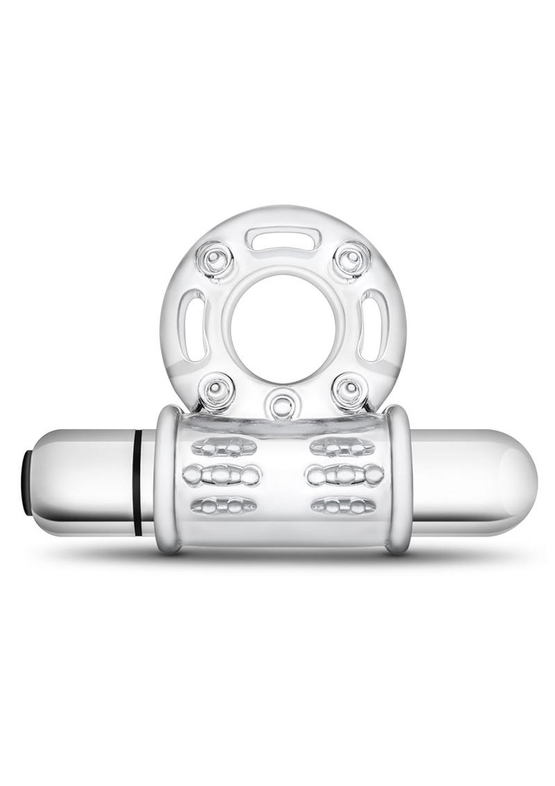 Stay Hard Vibrating Mega Bull Cock Ring in Clear