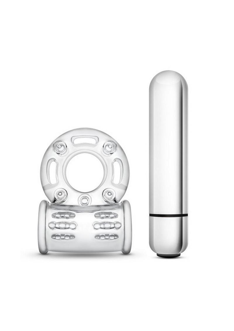 Stay Hard Vibrating Mega Bull Cock Ring in Clear