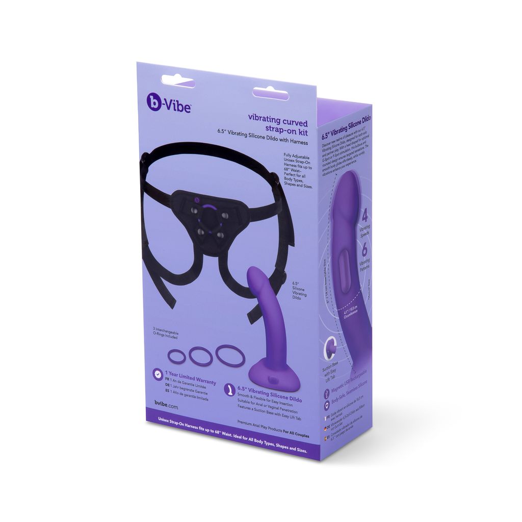 bVibe Curved Vibrating Strap-On Kit