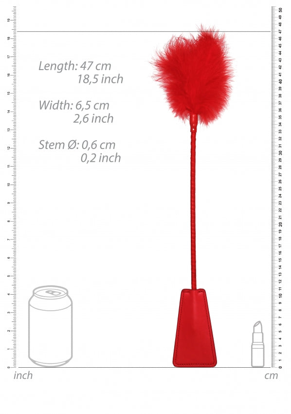 Ouch! Crop With Feather in Red