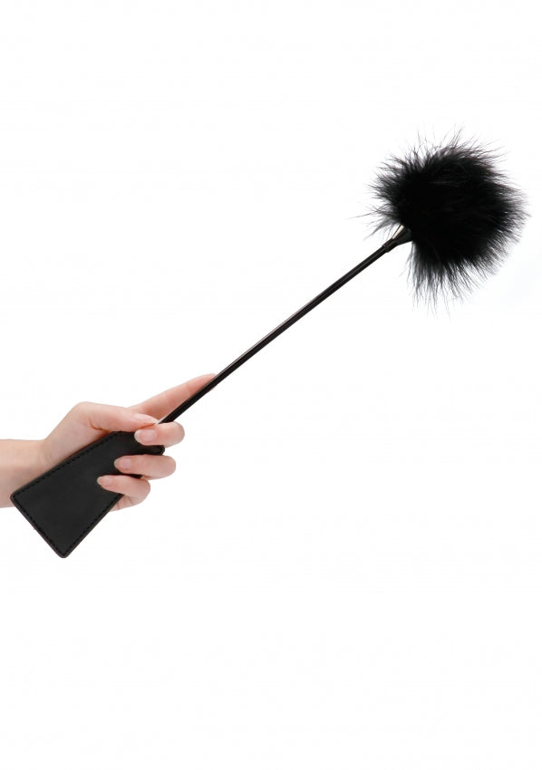 Ouch! Crop With Feather in Black