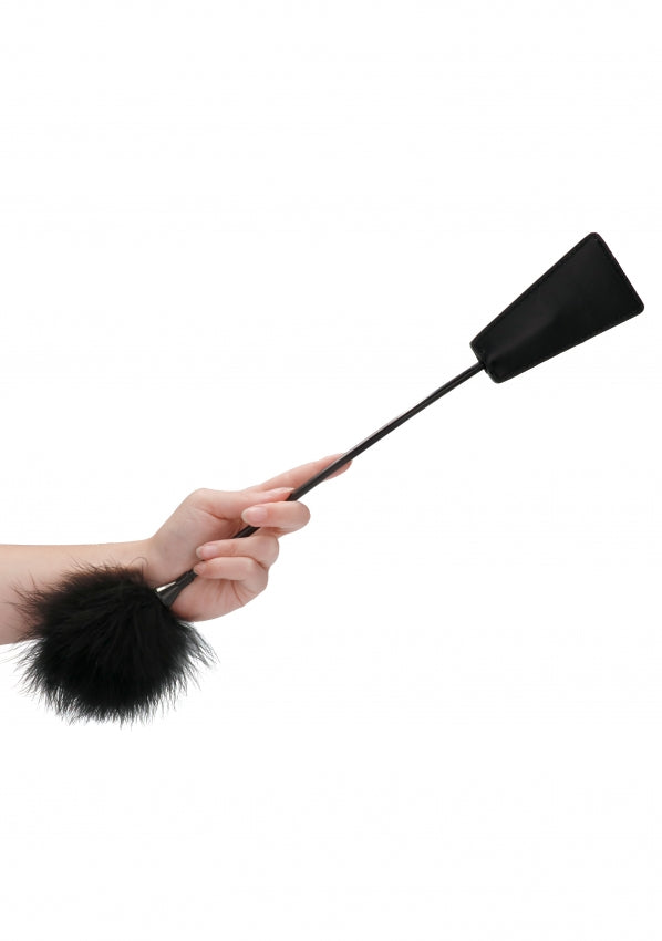 Ouch! Crop With Feather in Black