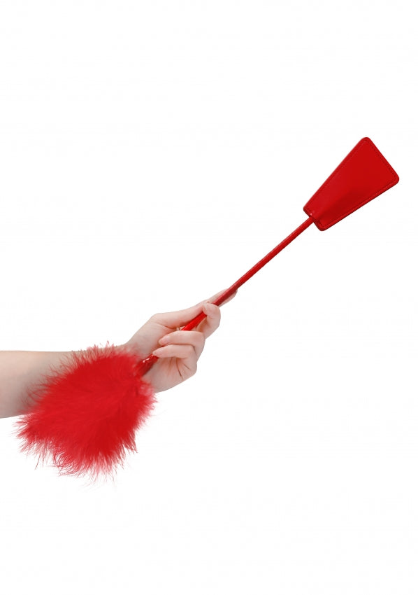 Ouch! Crop With Feather in Red