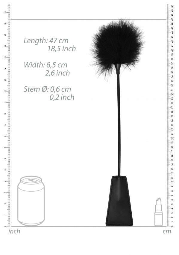 Ouch! Crop With Feather in Black