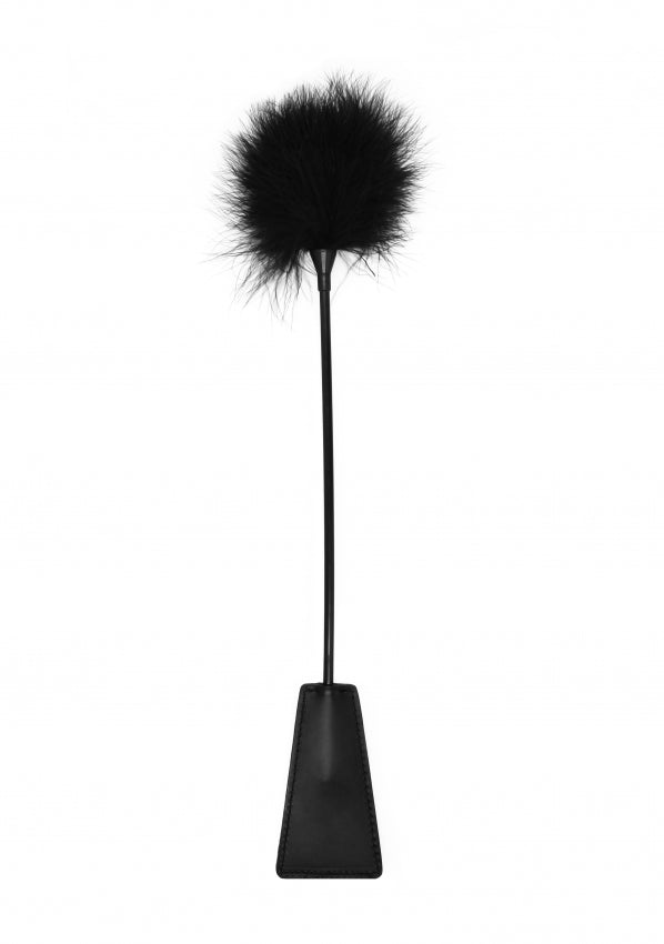 Ouch! Crop With Feather in Black