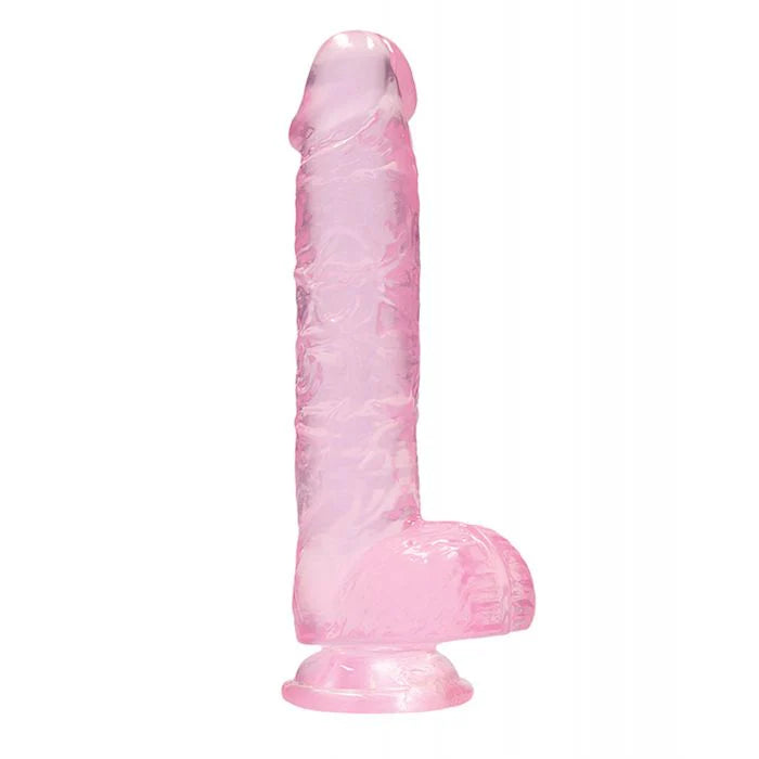 REALROCK 6" Dildo with Balls Clear Pink
