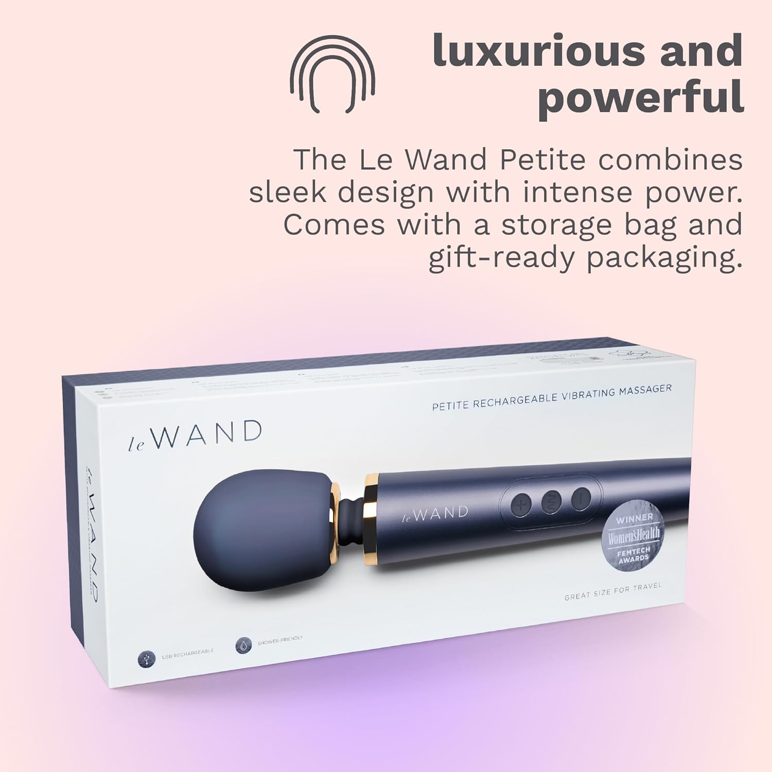Le Wand Petite Rechargeable Massager in Navy