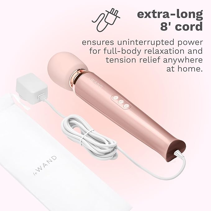 Le Wand Plug-In Vibrating Massager in Rose Gold