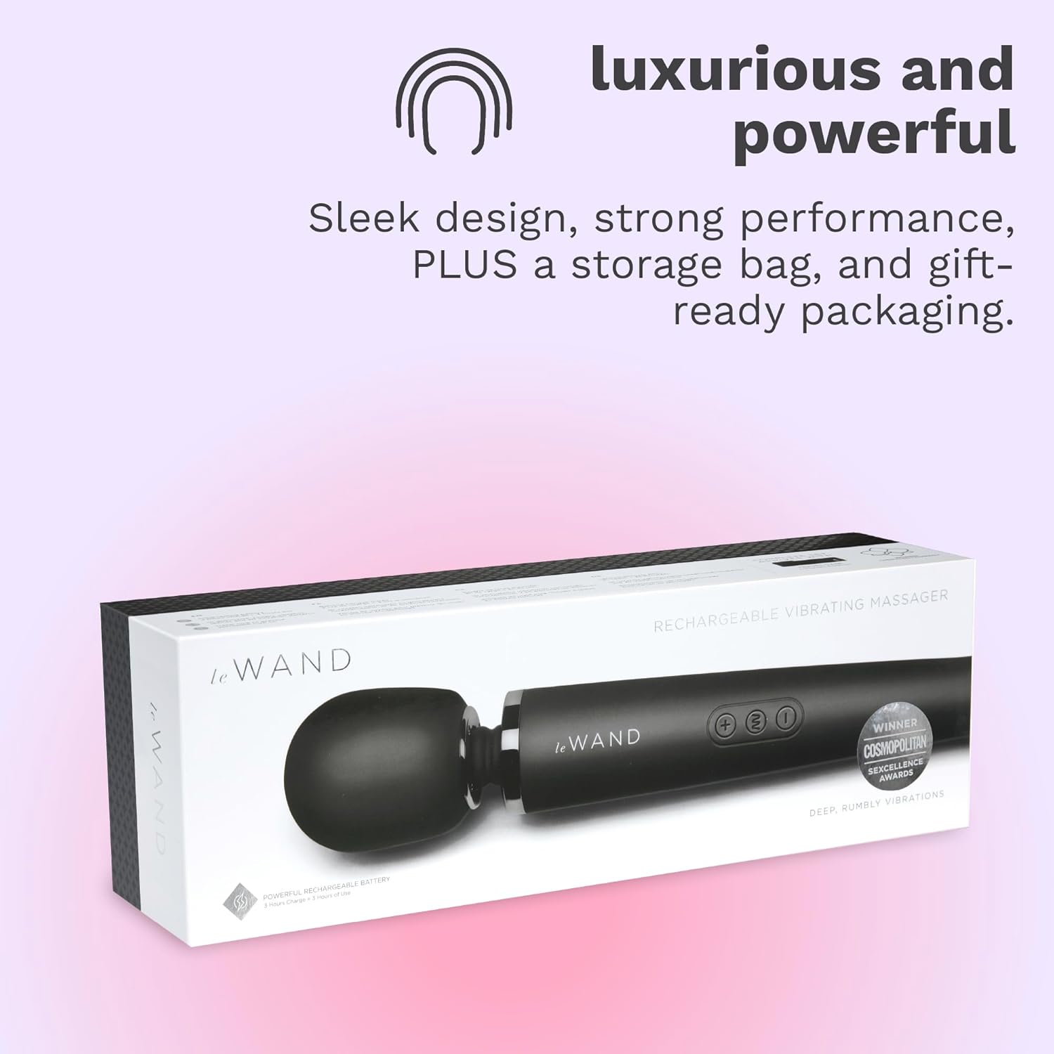 Le Wand Rechargeable Vibrating Massager in Black