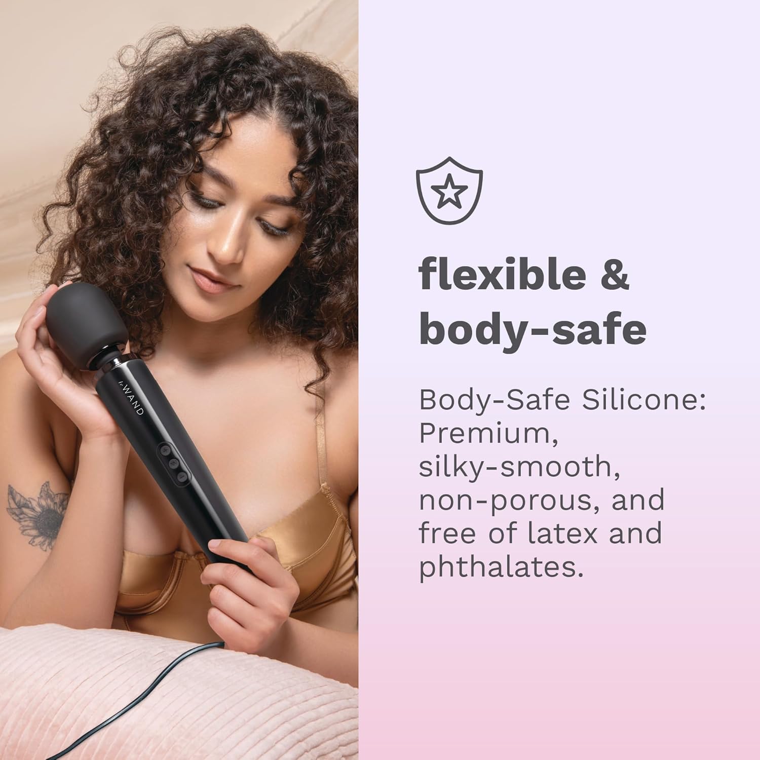 Le Wand Plug-In Vibrating Massager in Black