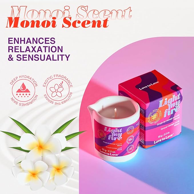 Light My Fire Plant-Based Massage Oil Candle in Monoi