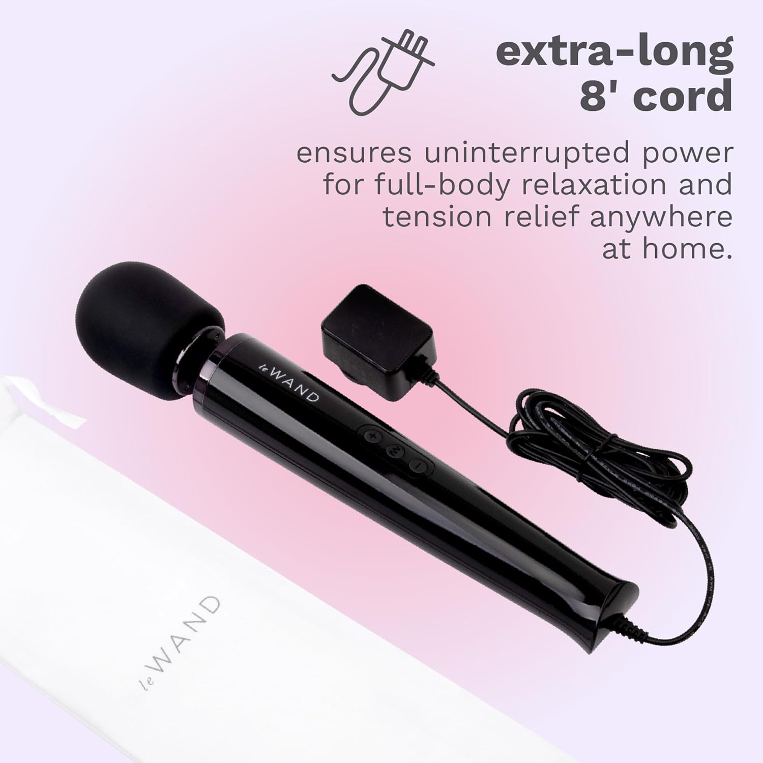 Le Wand Plug-In Vibrating Massager in Black