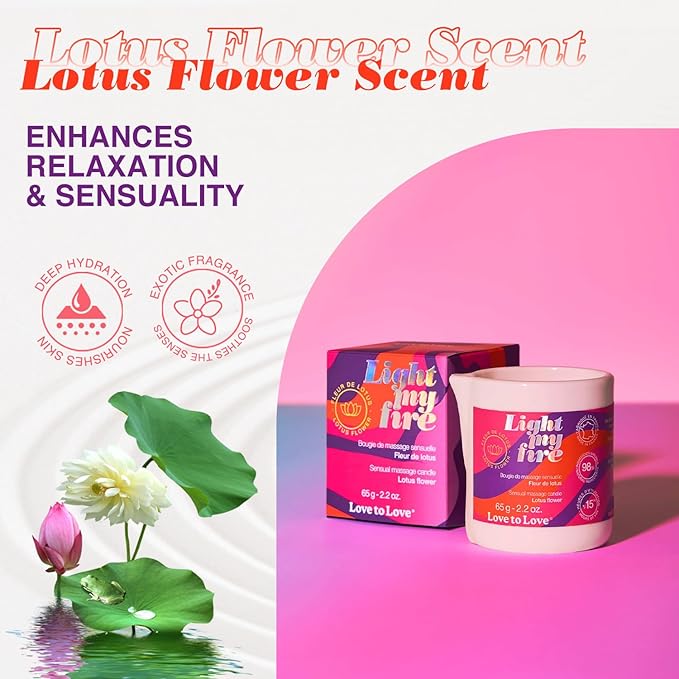 Light My Fire Plant-Based Massage Oil Candle in Lotus Flower