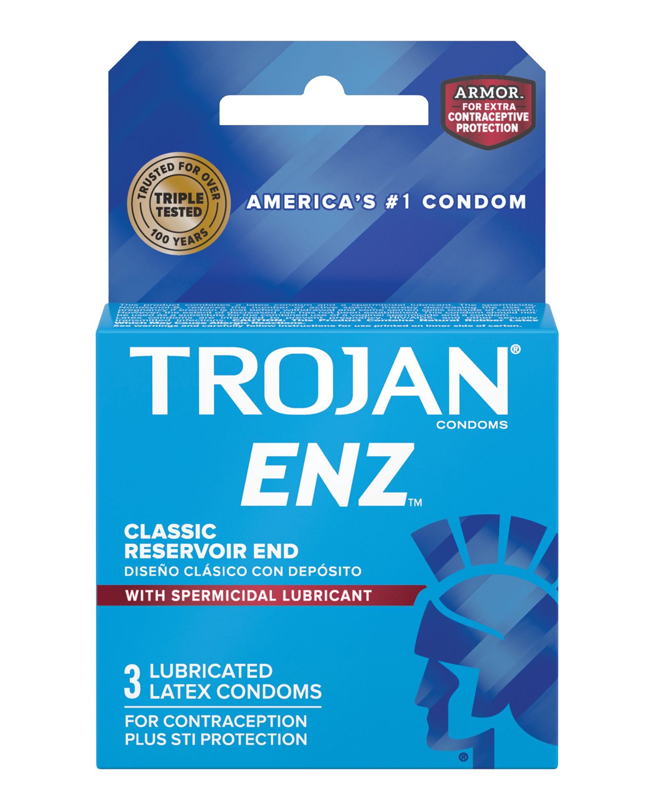 Trojan Enz Spermicidal Lubricated Condoms 3-Pack
