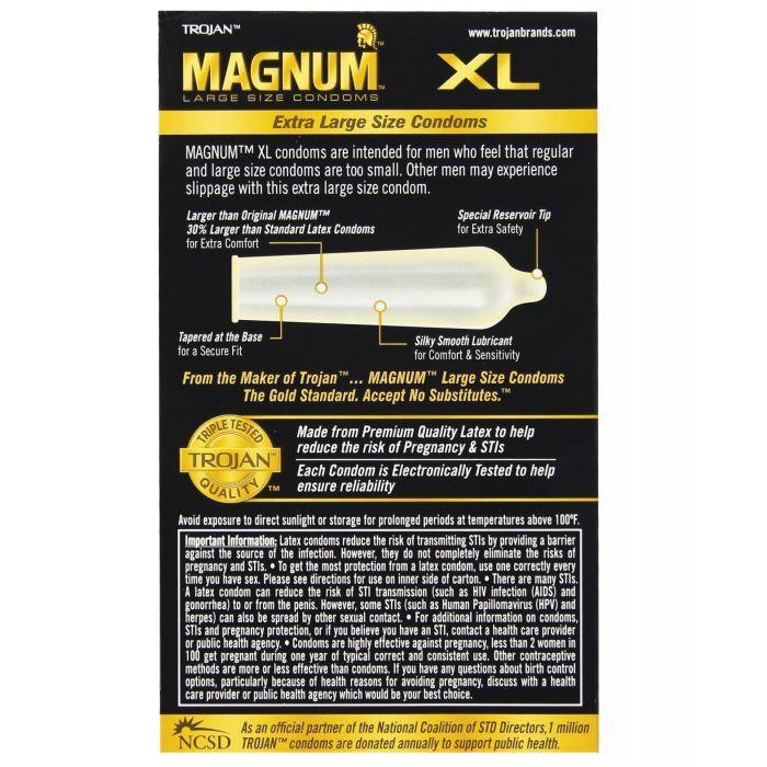 Trojan Magnum XL Lubricated Condoms 12-Pack