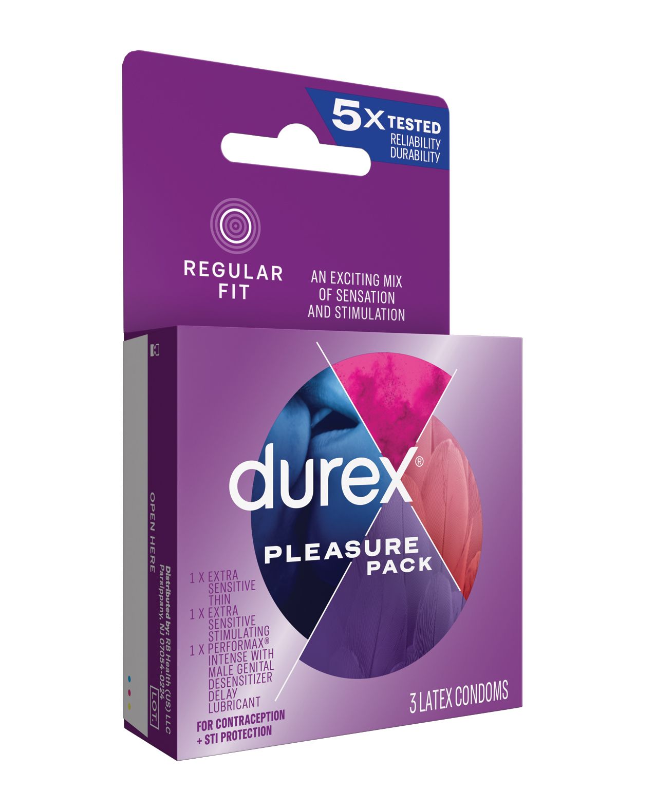 Durex Condoms Pleasure Pack 3-Pack