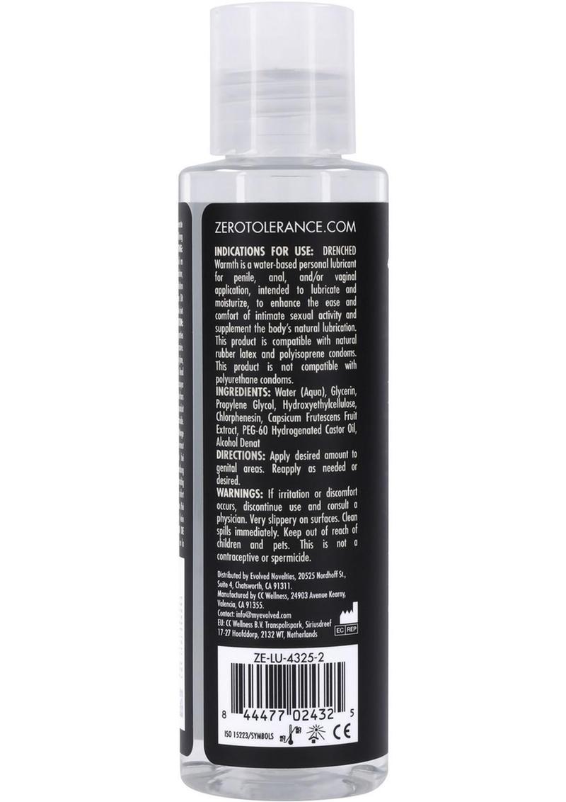 Zero Tolerance Drenched Warmth Water Based Lubricant 2oz