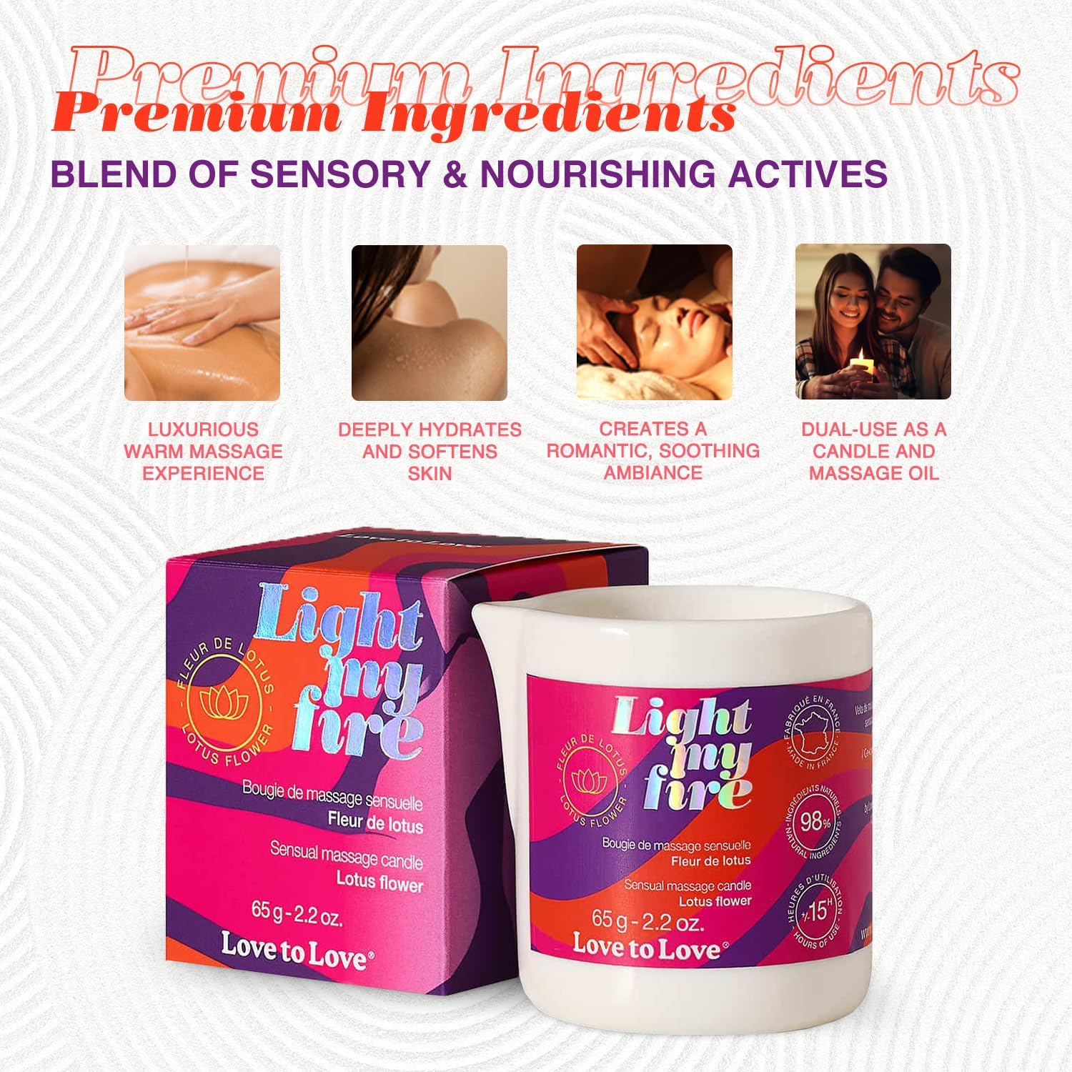 Light My Fire Plant-Based Massage Oil Candle in Lotus Flower