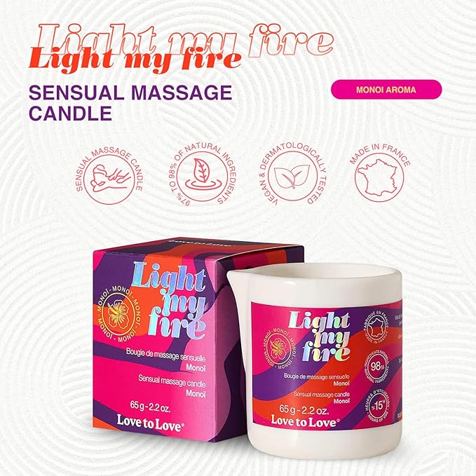 Light My Fire Plant-Based Massage Oil Candle in Monoi
