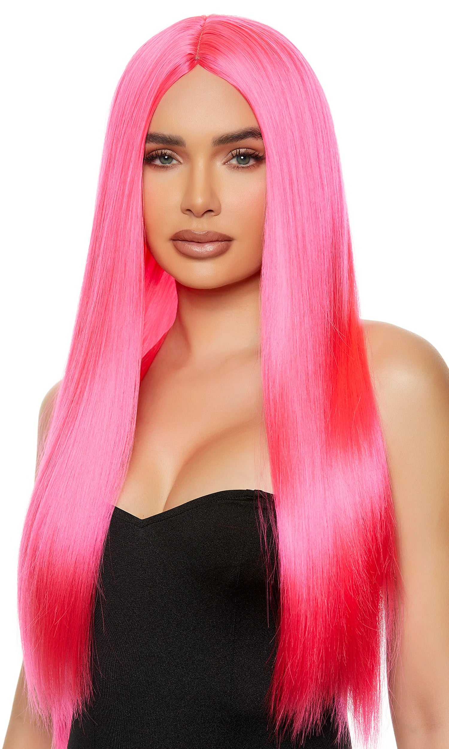 Long Straight Pink Wig