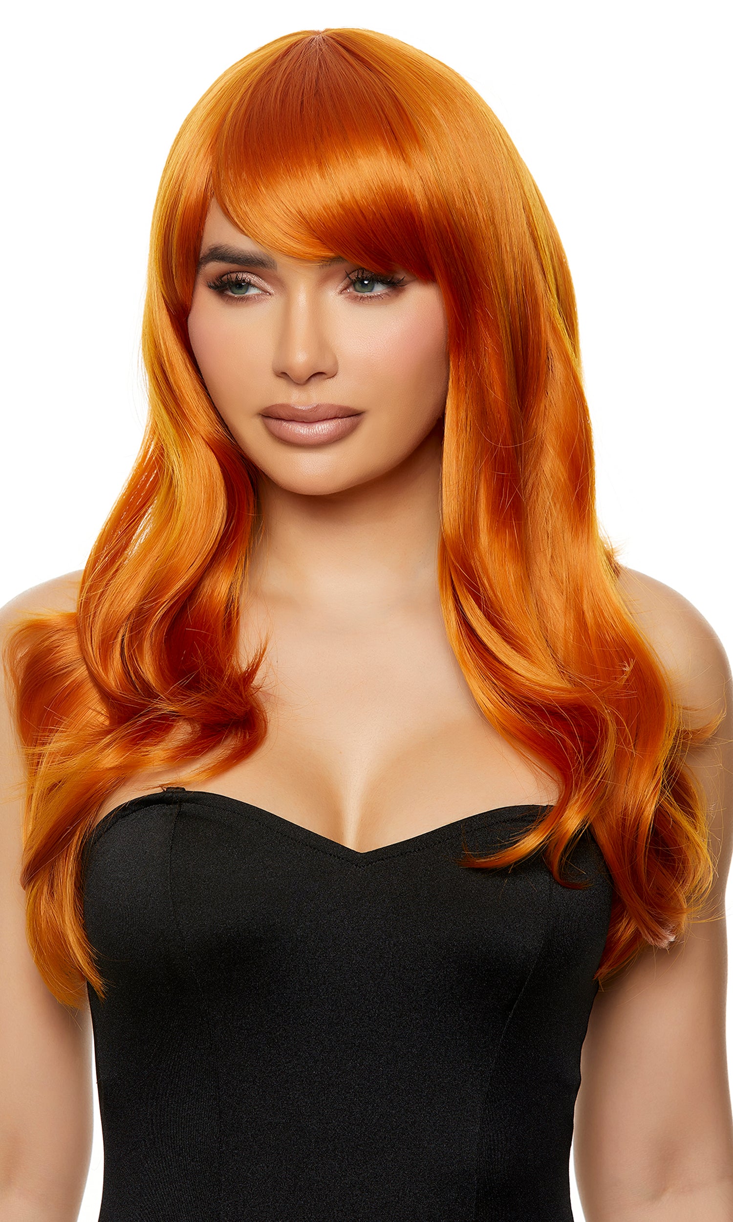 Wavy Mid-Length Wig With Bangs