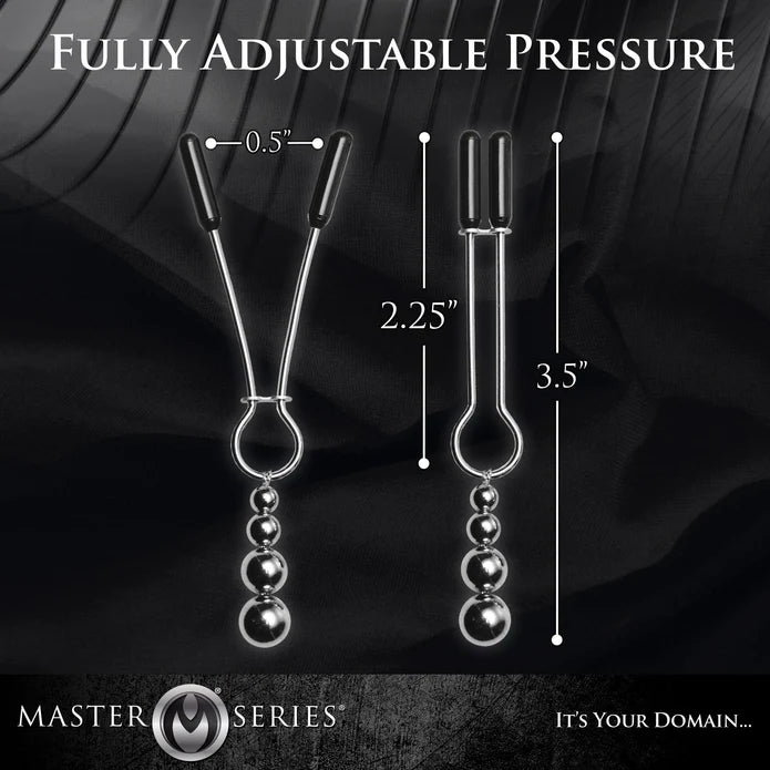 Master Series Adorn Triple Bead Nipple Clamp Set