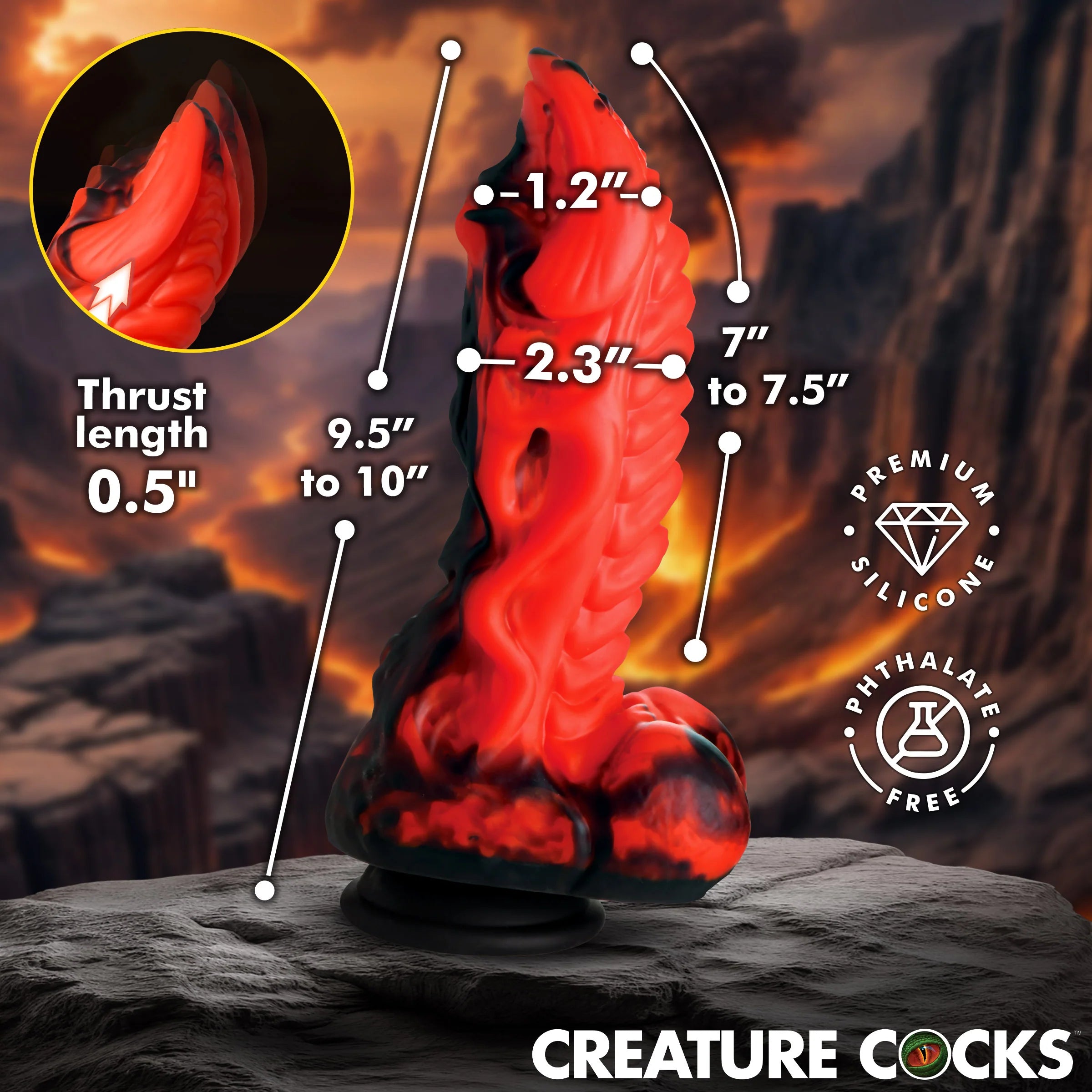 Creature Cocks Dragon Thrust Thrusting & Vibrating Silicone Dildo