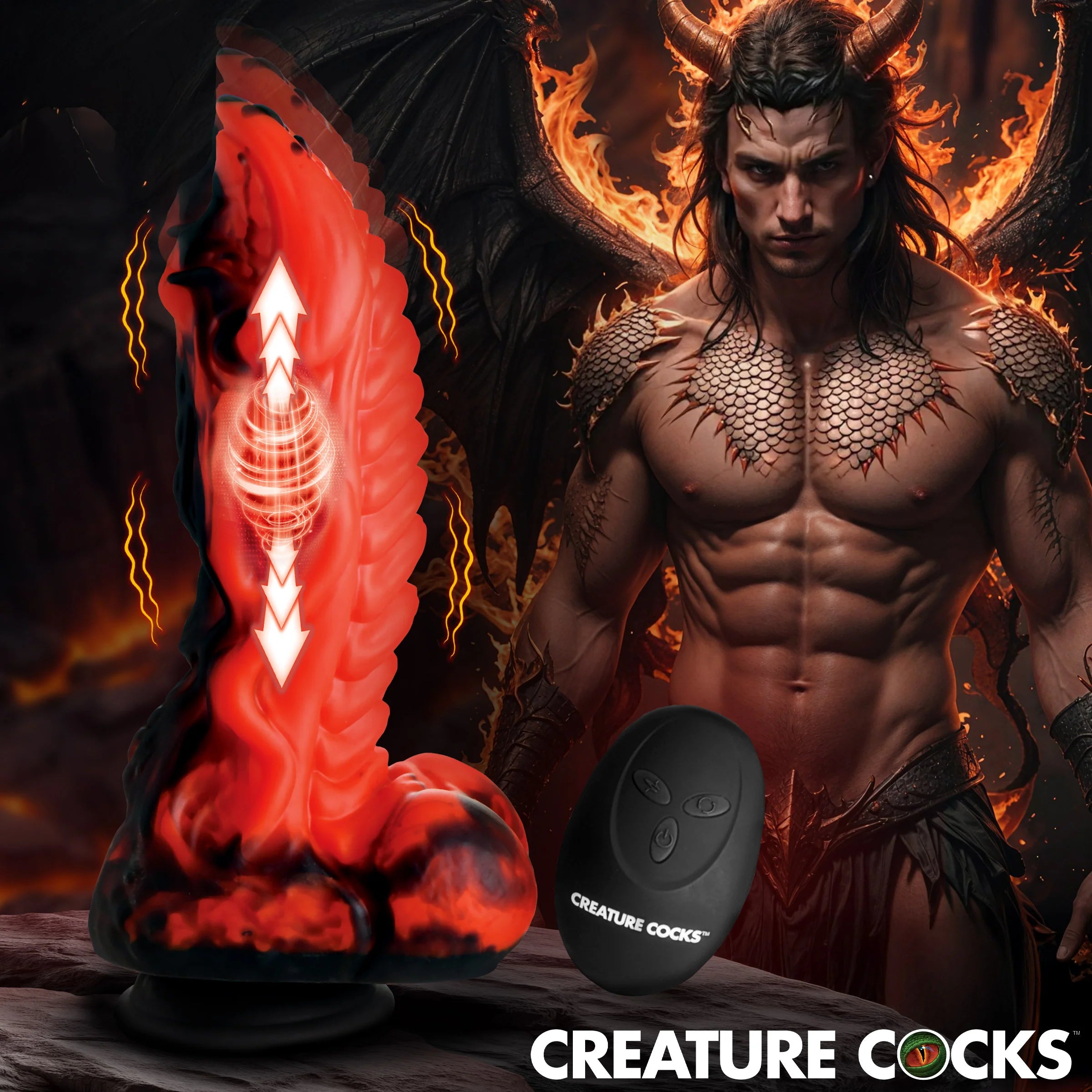 Creature Cocks Dragon Thrust Thrusting & Vibrating Silicone Dildo
