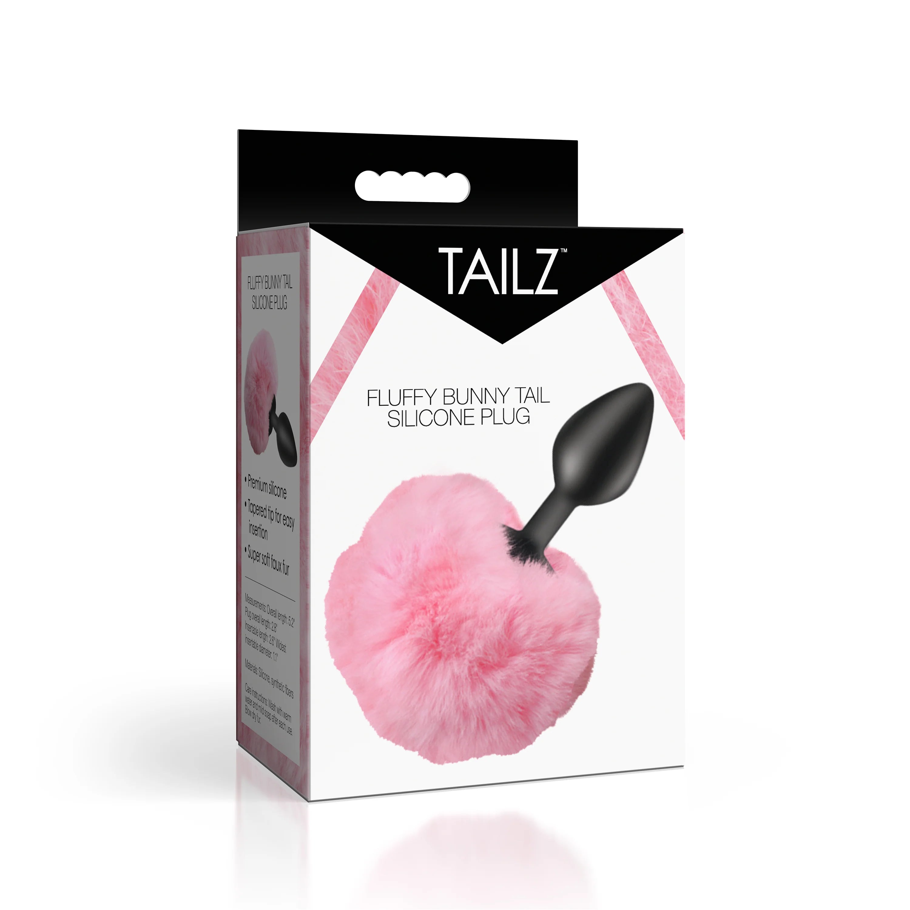 Tailz Fluffy Bunny Tail Silicone Plug Pink