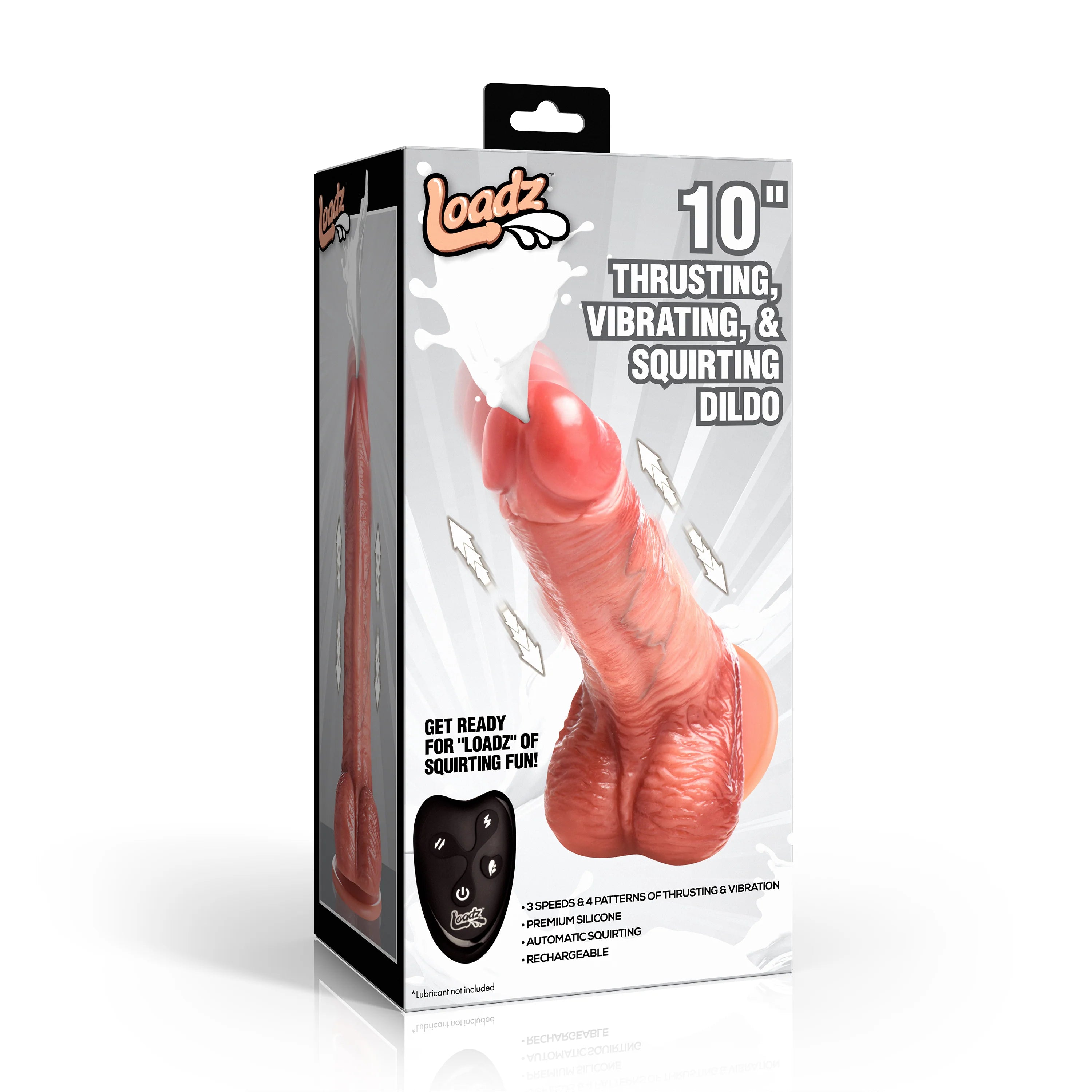 Loadz 10" Thrusting, Vibrating, & Squirting Dildo