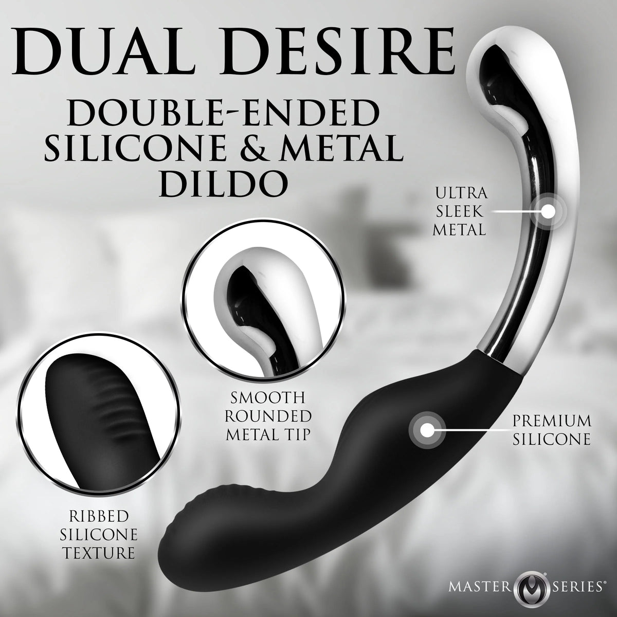 Master Series Dual Desire Silicone & Metal Dildo
