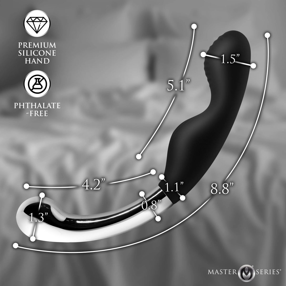 Master Series Dual Desire Silicone & Metal Dildo